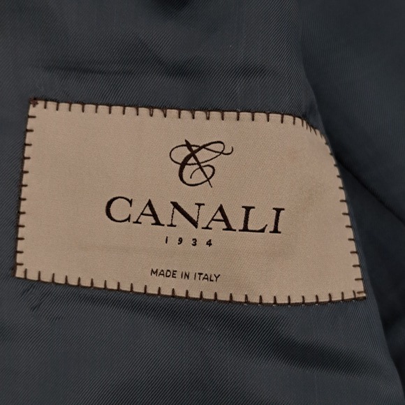 Canali 1934 Mens 44R Blue Micro Check Wool Blend Blazer Sport Coat Made in Italy - Picture 11 of 14